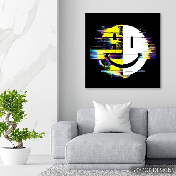 Glitch Smiley Face Art