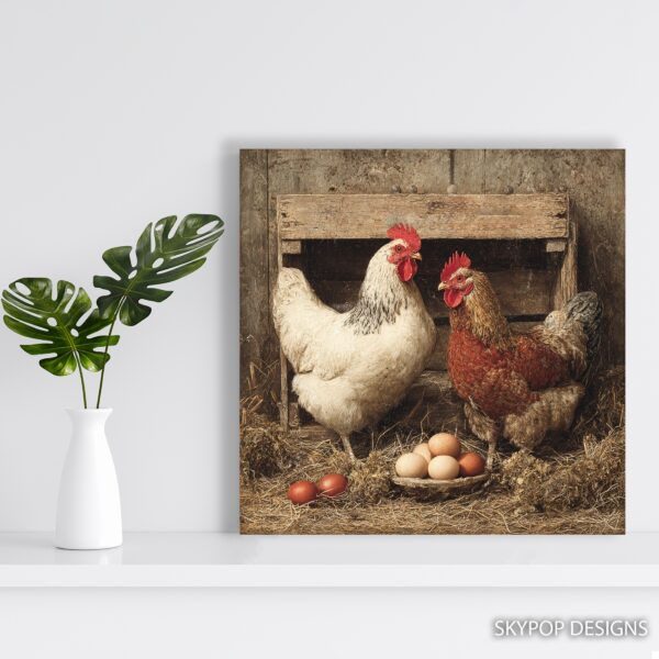 Rooster and Chicken Art
