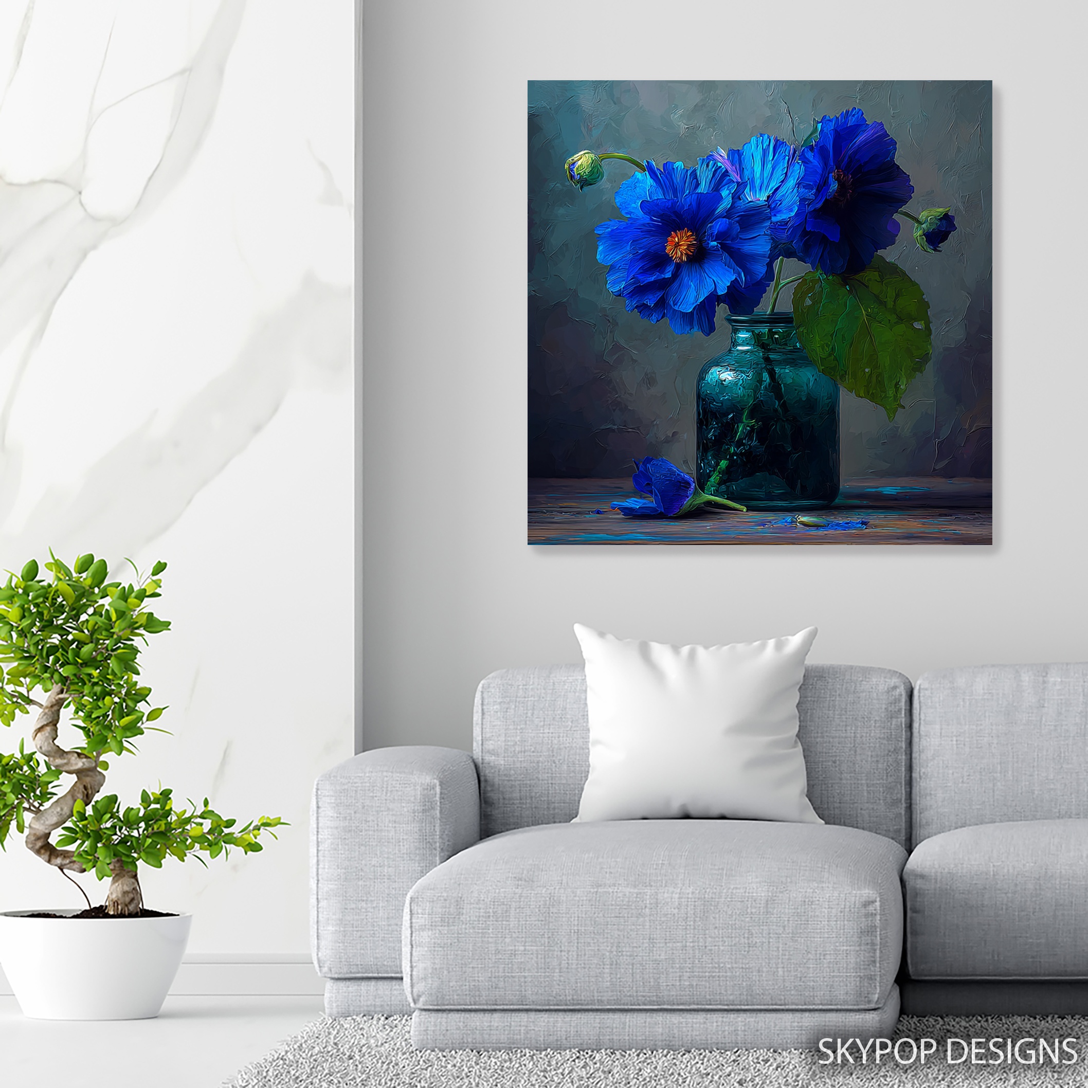 5.jpg Deep Blue Floral Art