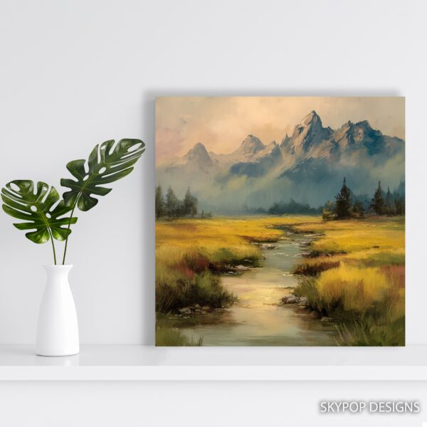 Mountain Stream Landscape Art