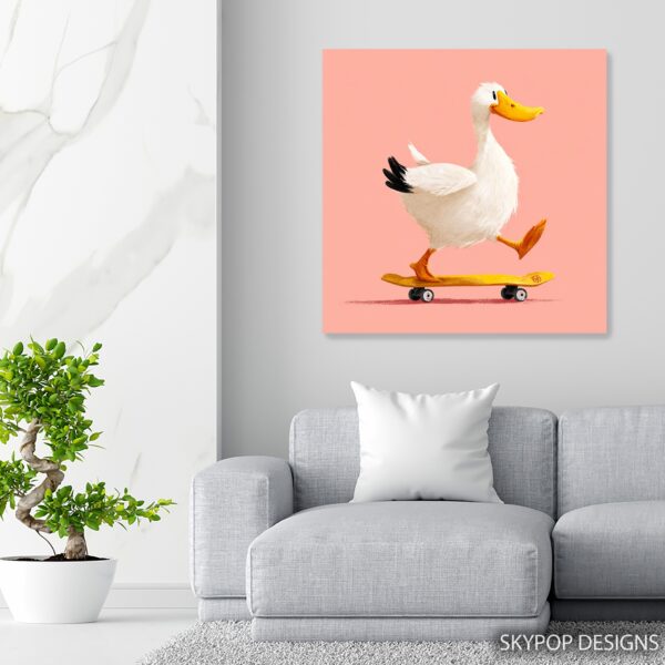 Duck Skateboarding Art