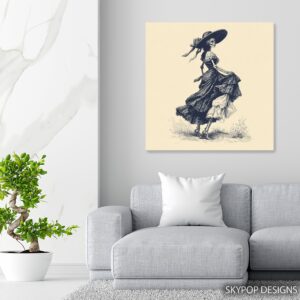 Dancing Skeleton Lady Art