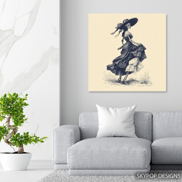 Dancing Skeleton Lady Art