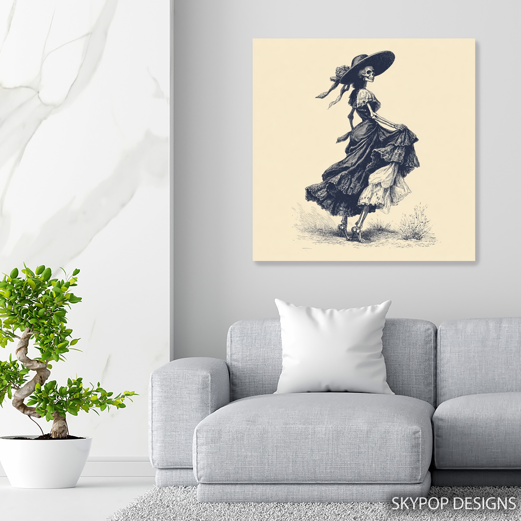 5.jpg Dancing Skeleton Lady Art