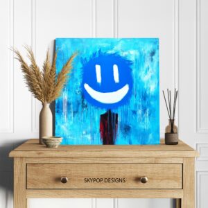 Blue Smiley Face Art