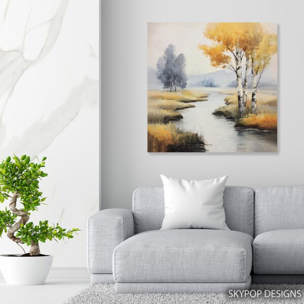 Autumn Birch River Art