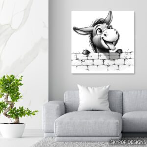 Donkey Peeking Art