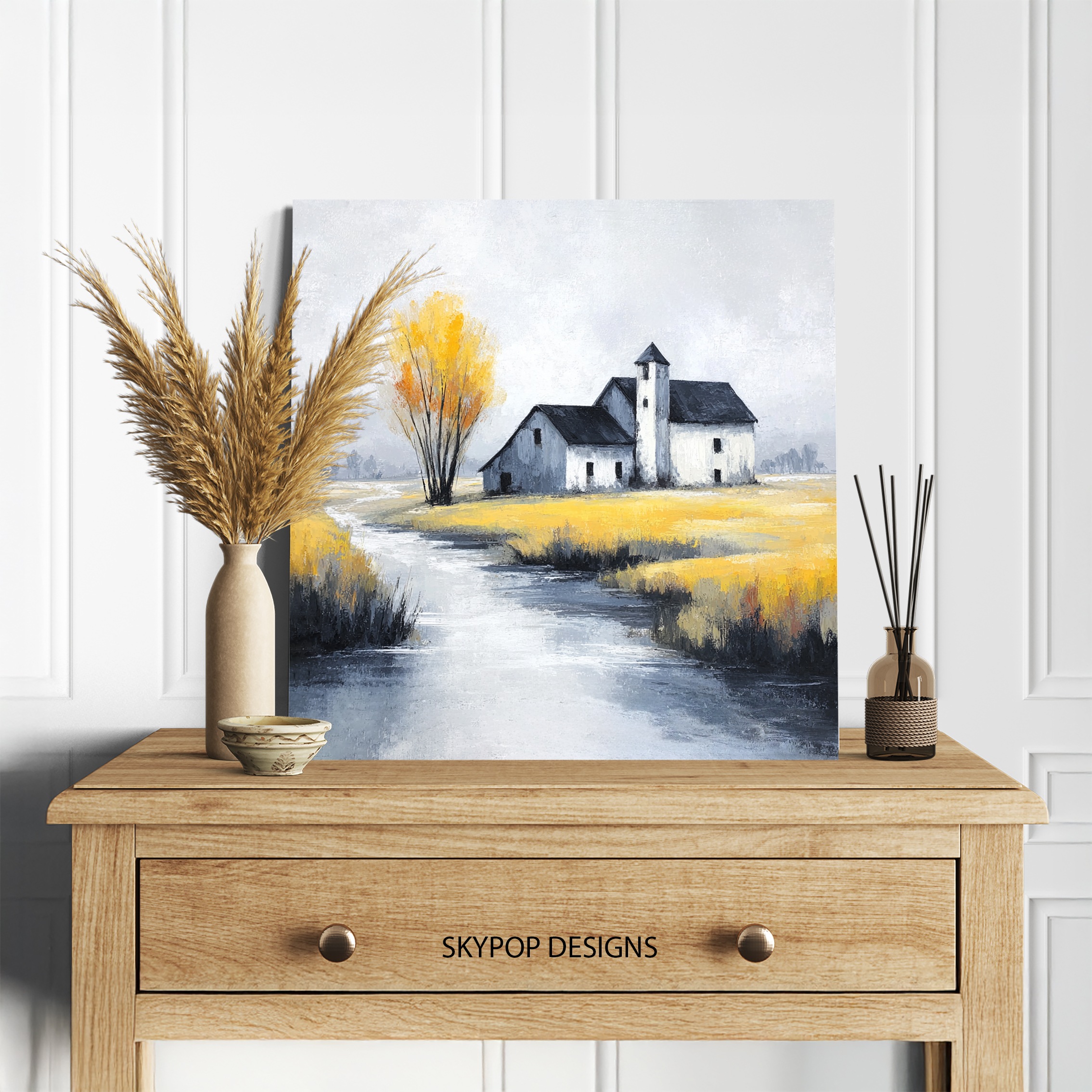 5.jpg Autumn Farmhouse Stream Art