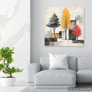 Urban Autumn Trees Art