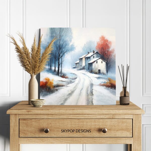 Snowy Country Road Art