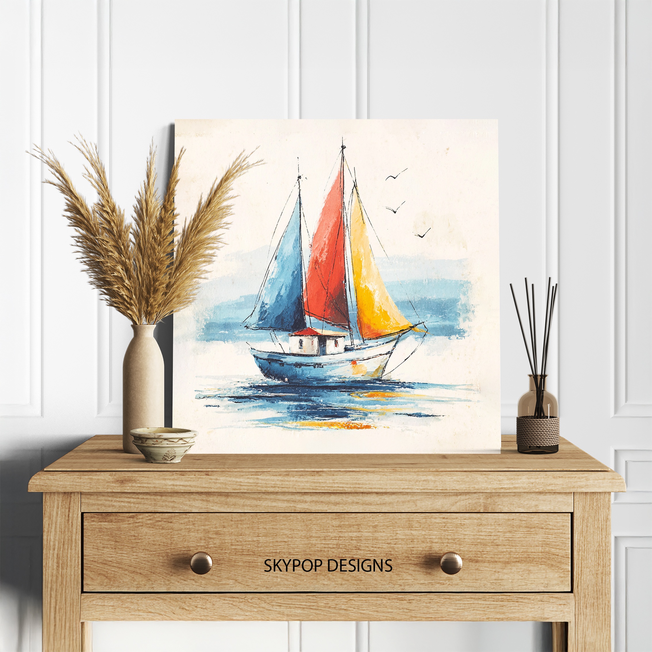 5.jpg Colorful Sailboat Art