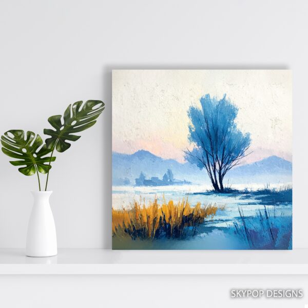 Winter Lake Tree Art