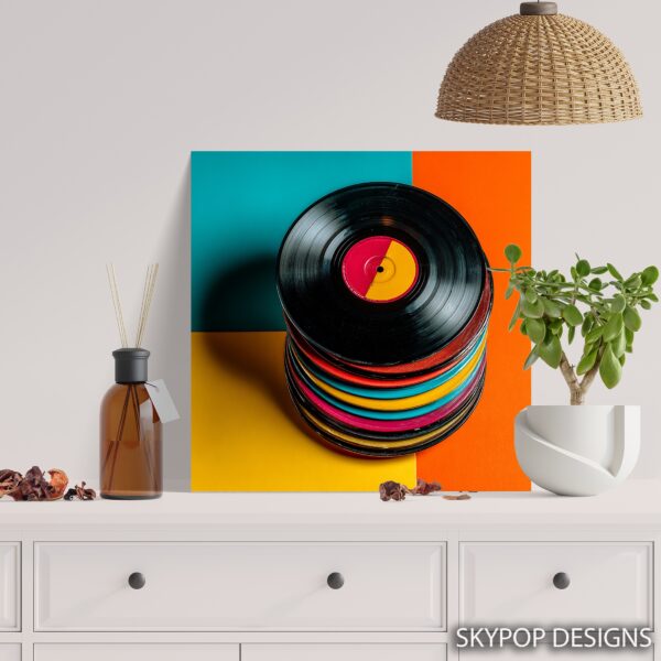 Vinyl Record Stack Art