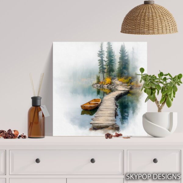 Misty Lake Dock Art