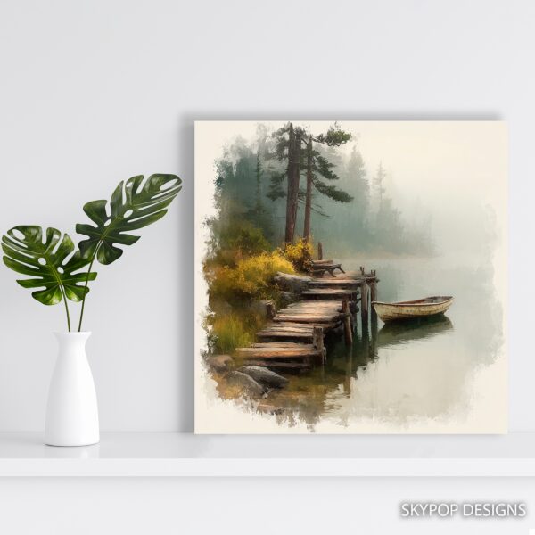 Misty Lake Dock Art
