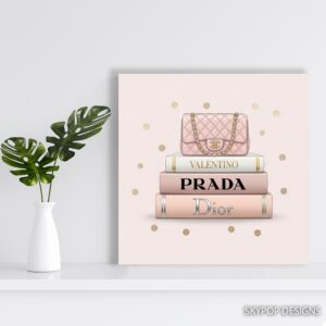 Luxury Fashion Book Stack Art