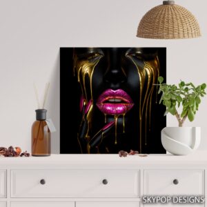 Liquid Gold Lips Art