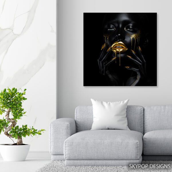 Golden Lips Art