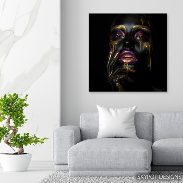 Golden Drip Face Art
