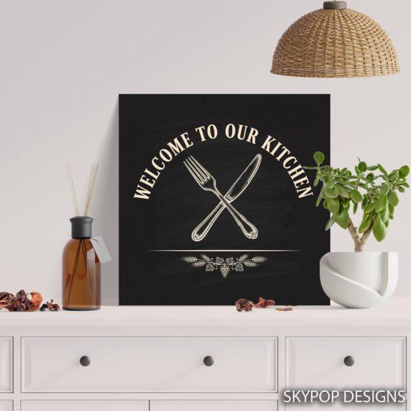 Rustic Kitchen Welcome Sign Art