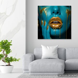 Golden Lips Art