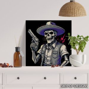 Gunslinger Skull Art