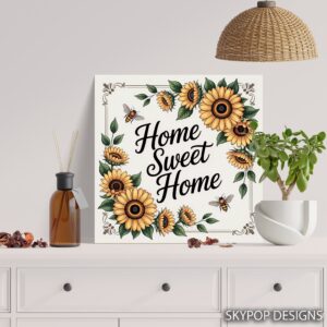 Sunflower Home Sweet Home Art
