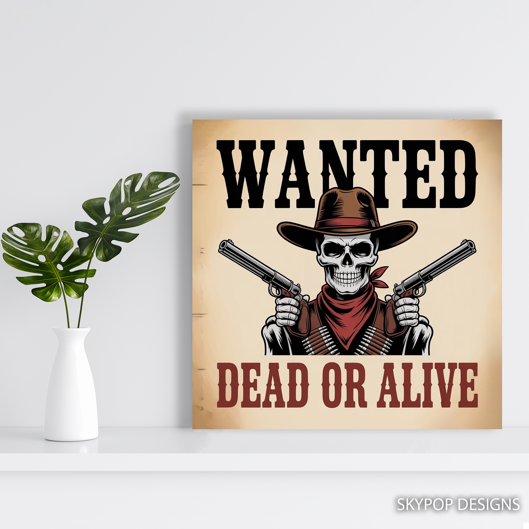 5.jpg Wanted Cowboy Skull Art