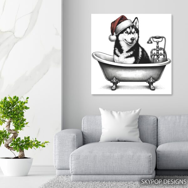 Siberian Husky Bath Art