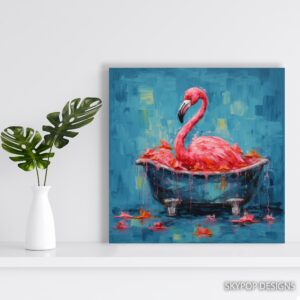 Flamingo Bath Time Art