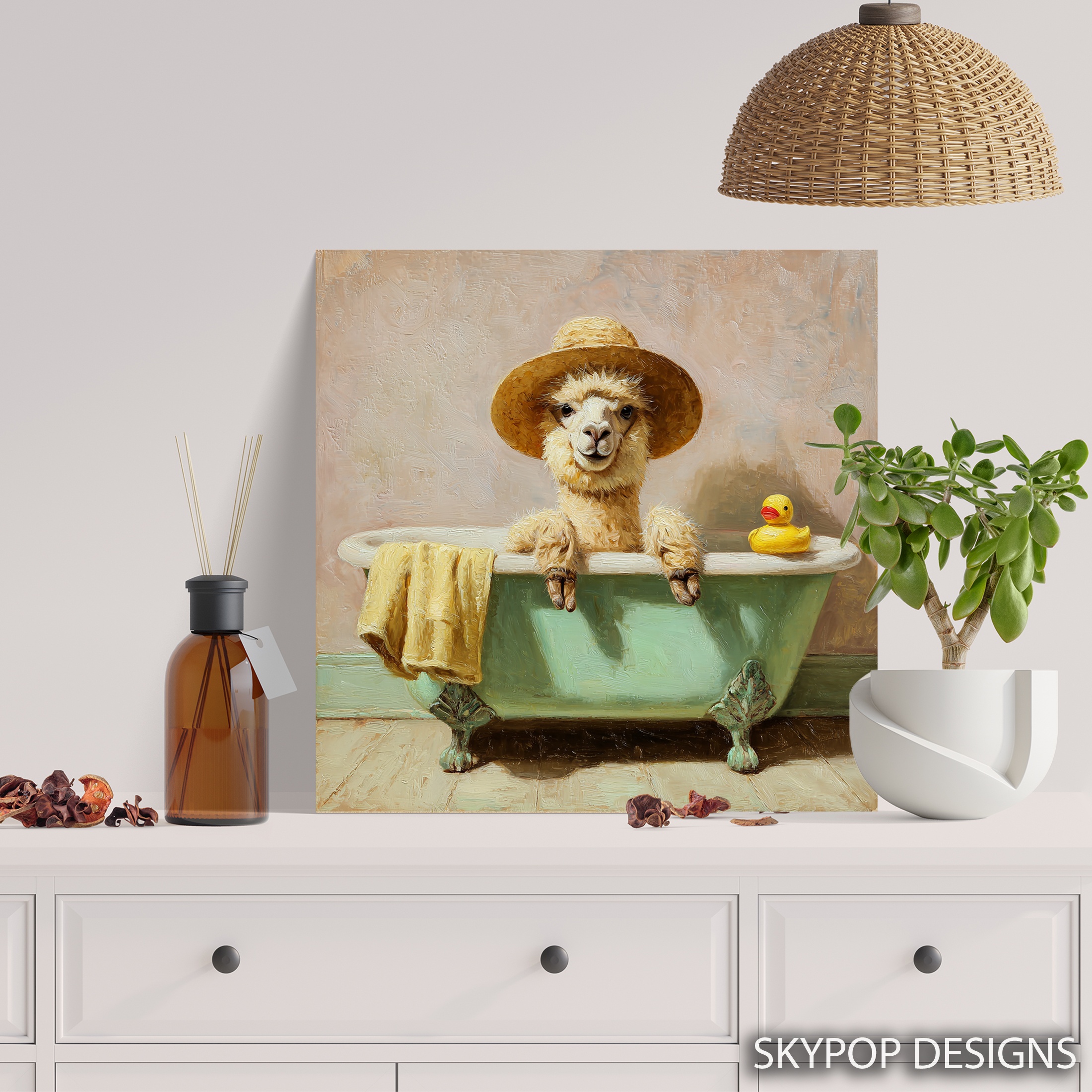 5.jpg Alpaca Bath Time Art