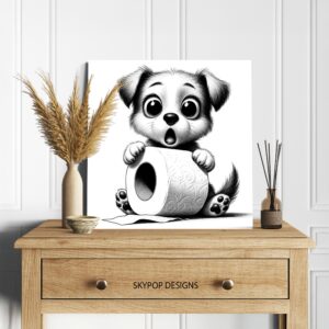 Puppy Toilet Paper Art