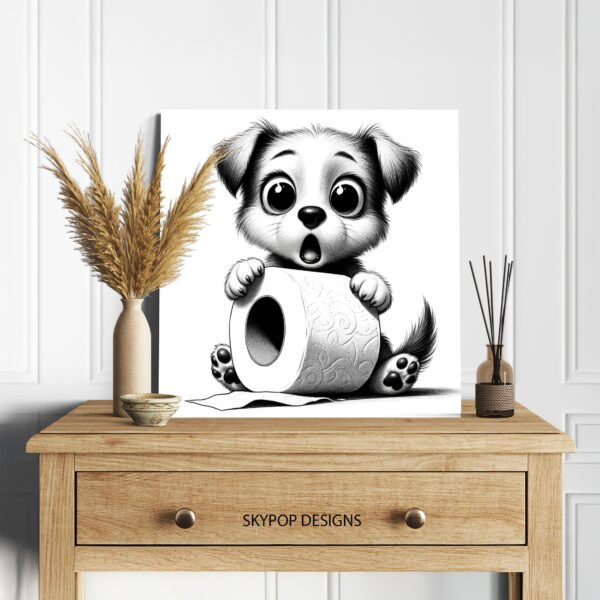 Puppy Toilet Paper Art
