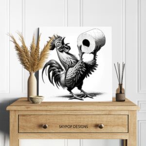 Rooster Toilet Paper Holder Art