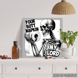 Skeleton With Toilet Paper Art