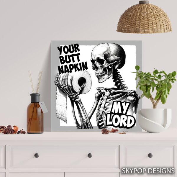 Skeleton With Toilet Paper Art