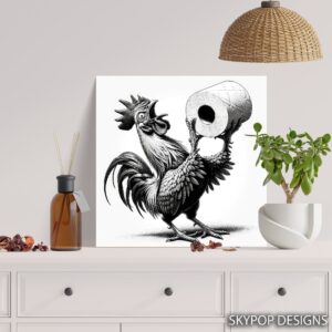 Rooster Toilet Paper Art
