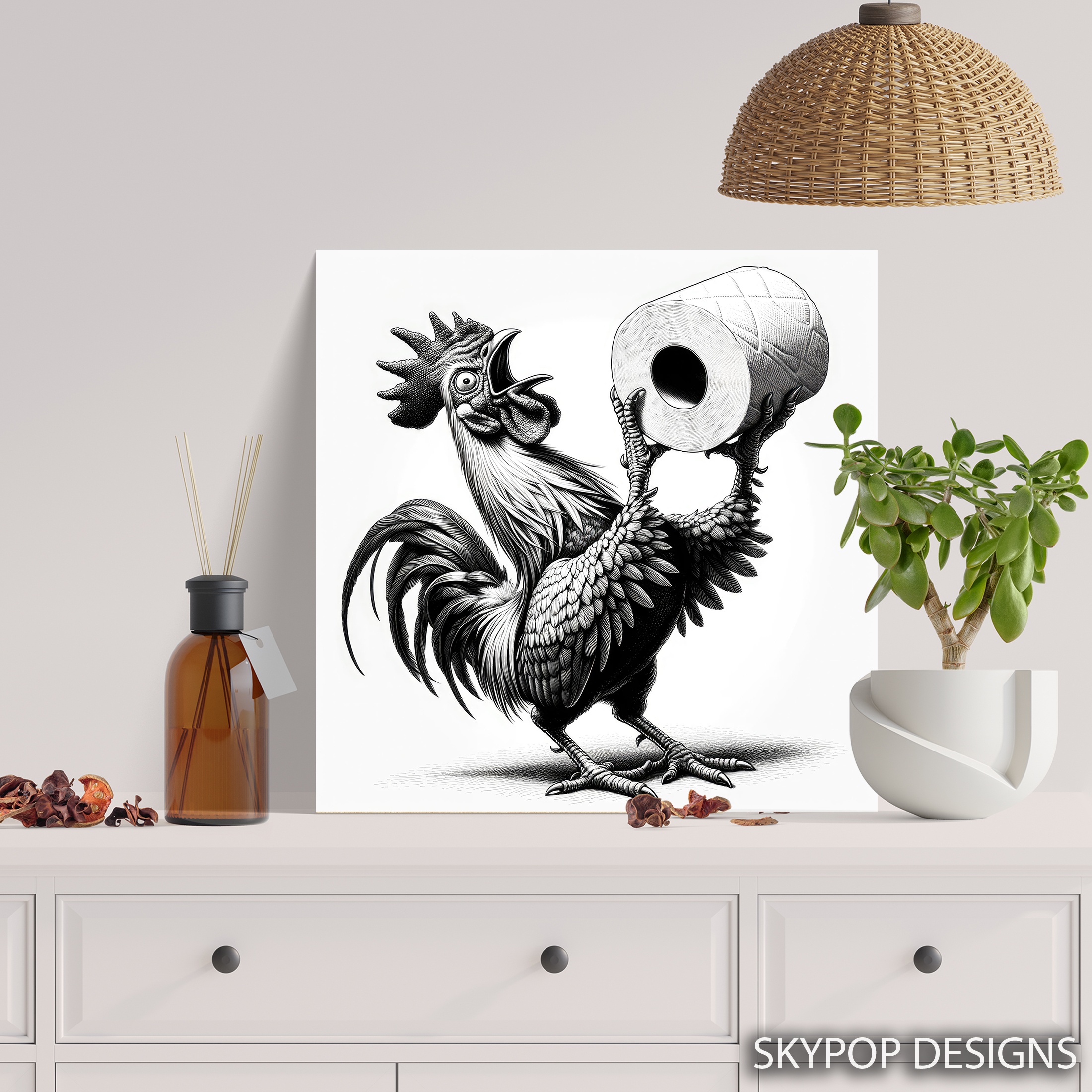 5.jpg Rooster Toilet Paper Art