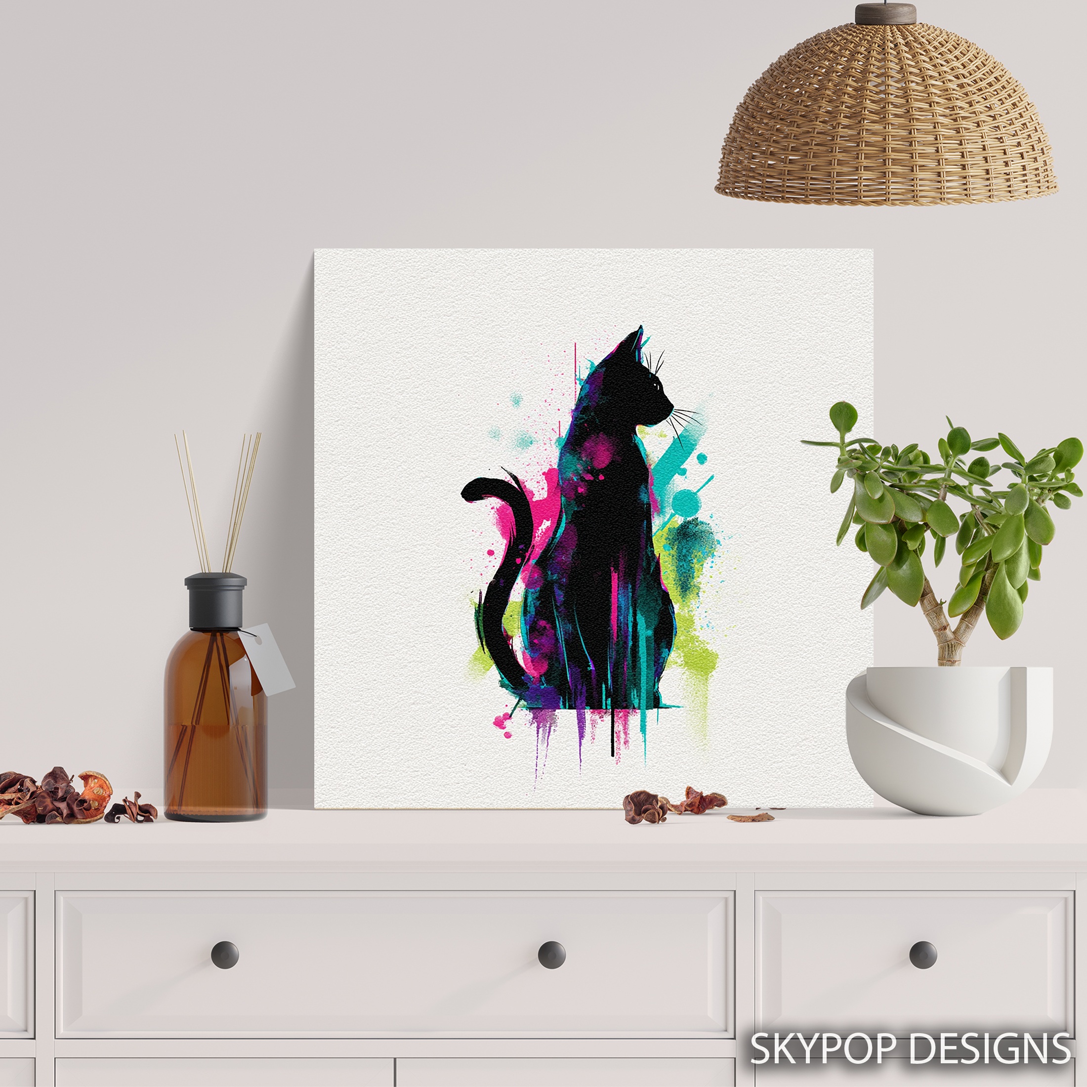 5.jpg Colorful Cat Art