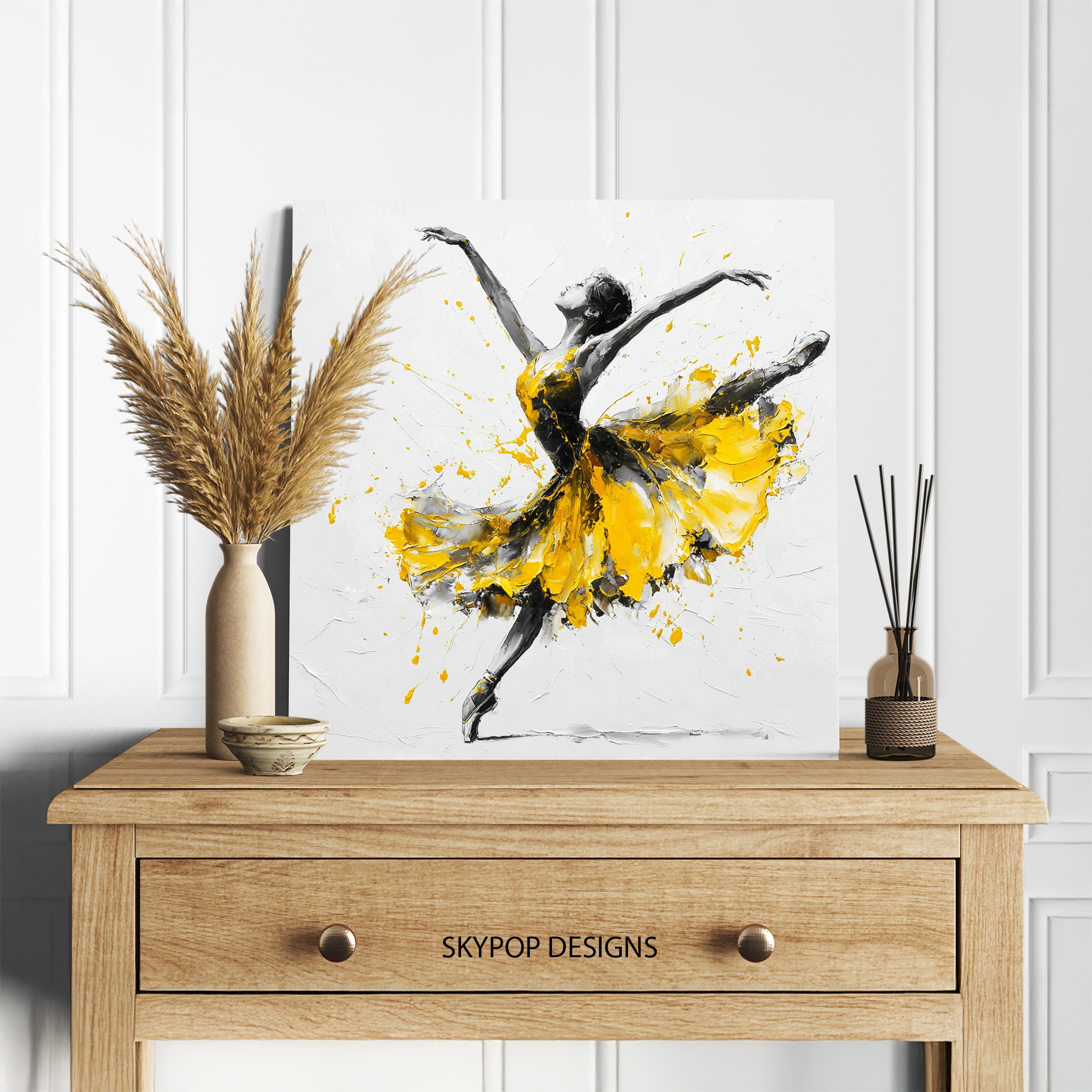 5.jpg Yellow Ballet Dancer Art