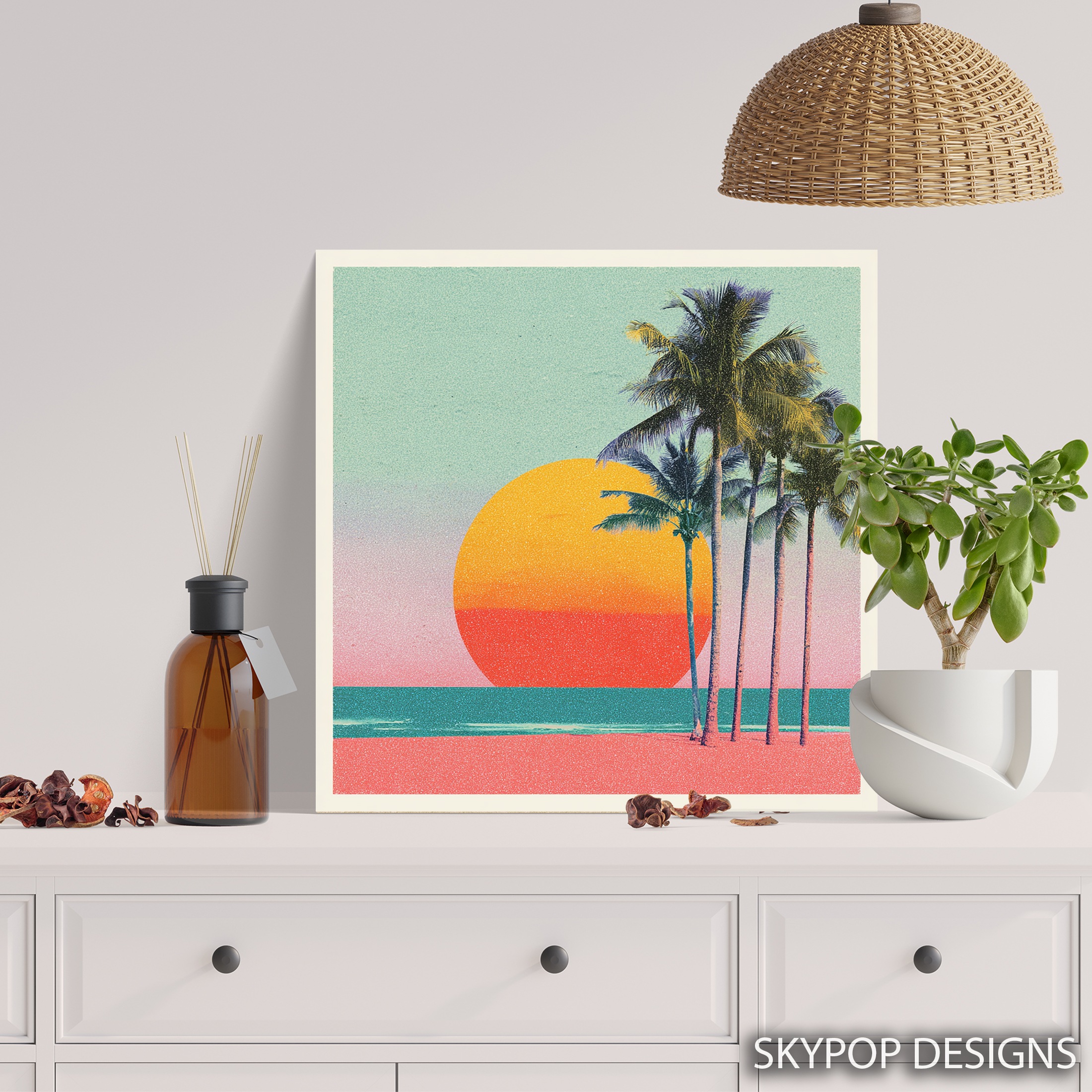 5.jpg Tropical Sunset Palm Art