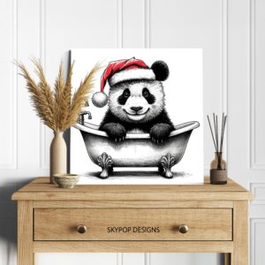 Panda Christmas Bath Art