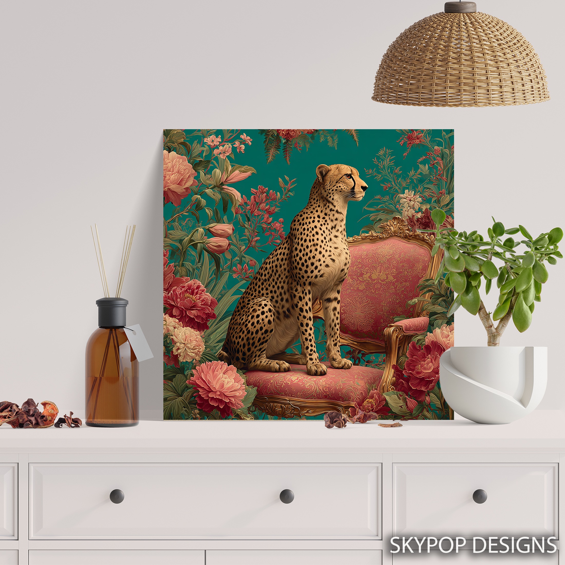 5.jpg Cheetah Floral Throne Art