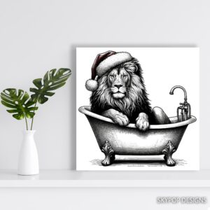 Lion Christmas Bath Art