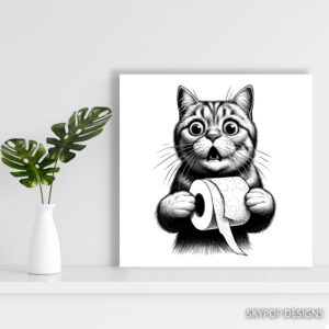 Cat Toilet Paper Art