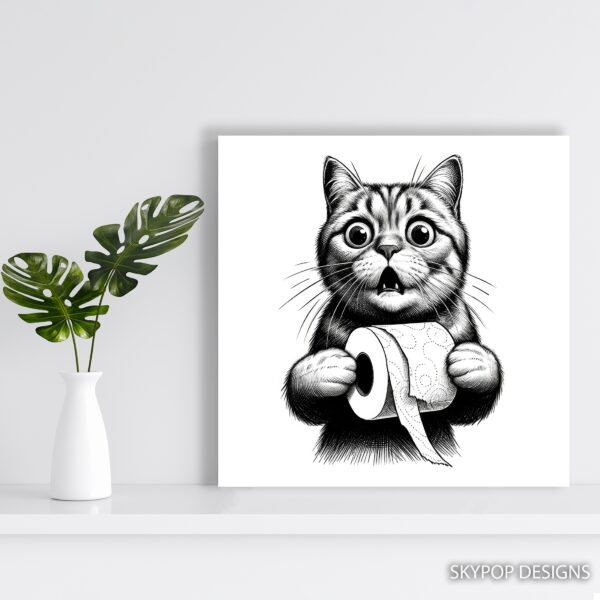 Cat Toilet Paper Art
