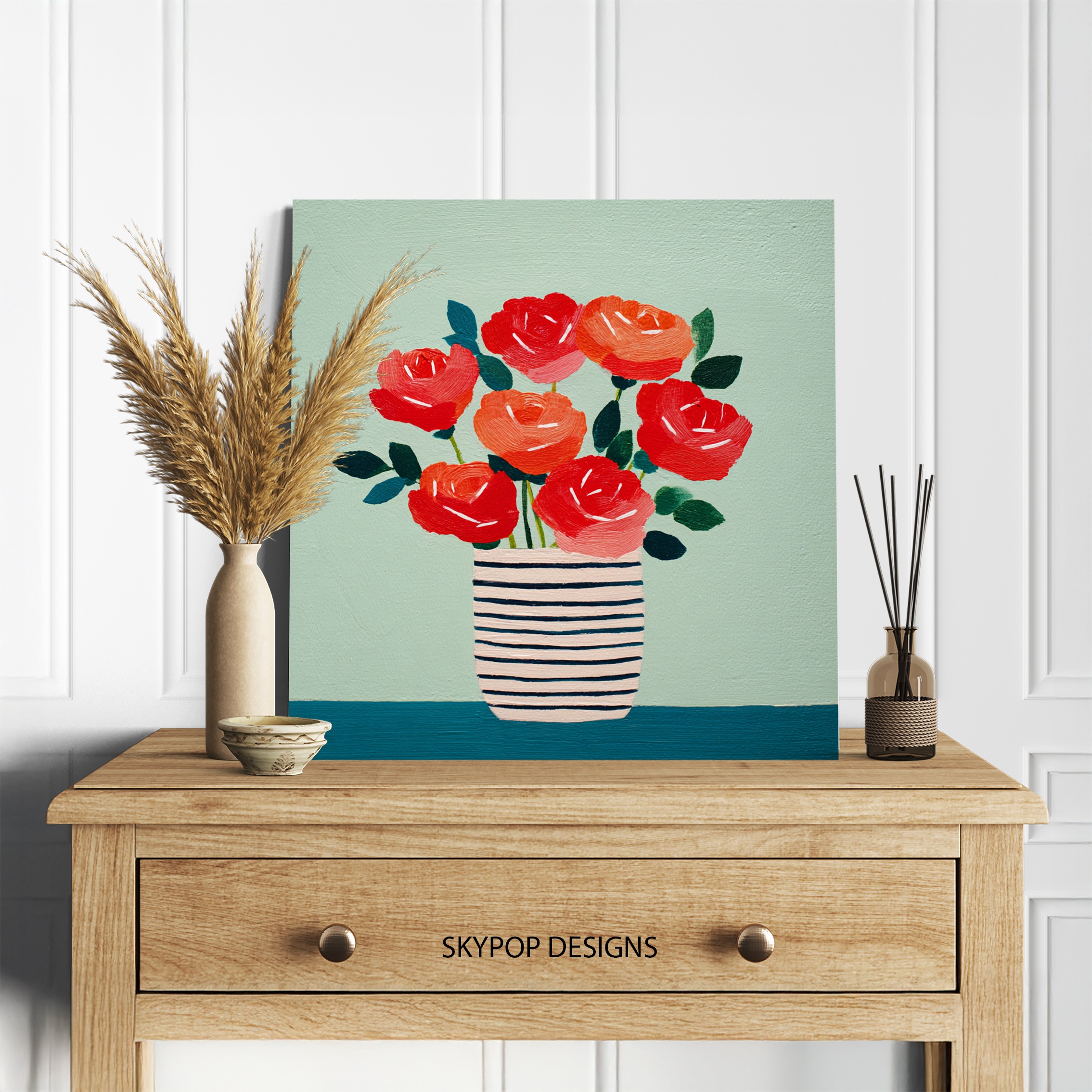 5.jpg Red Roses Vase Art
