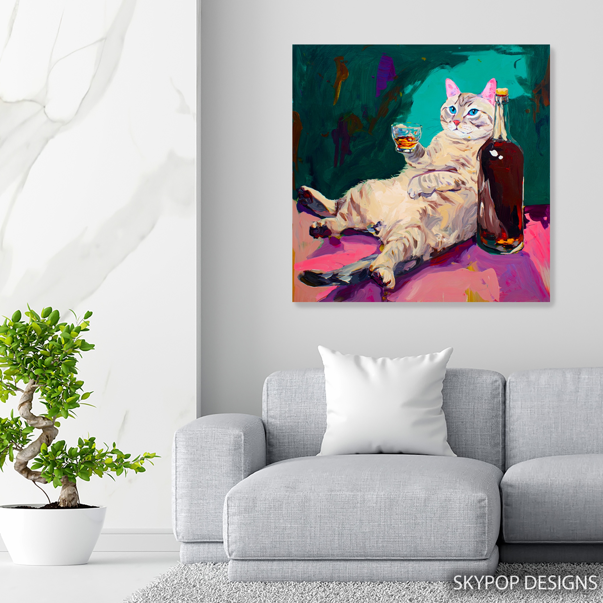 5.jpg Cat Drinking Art