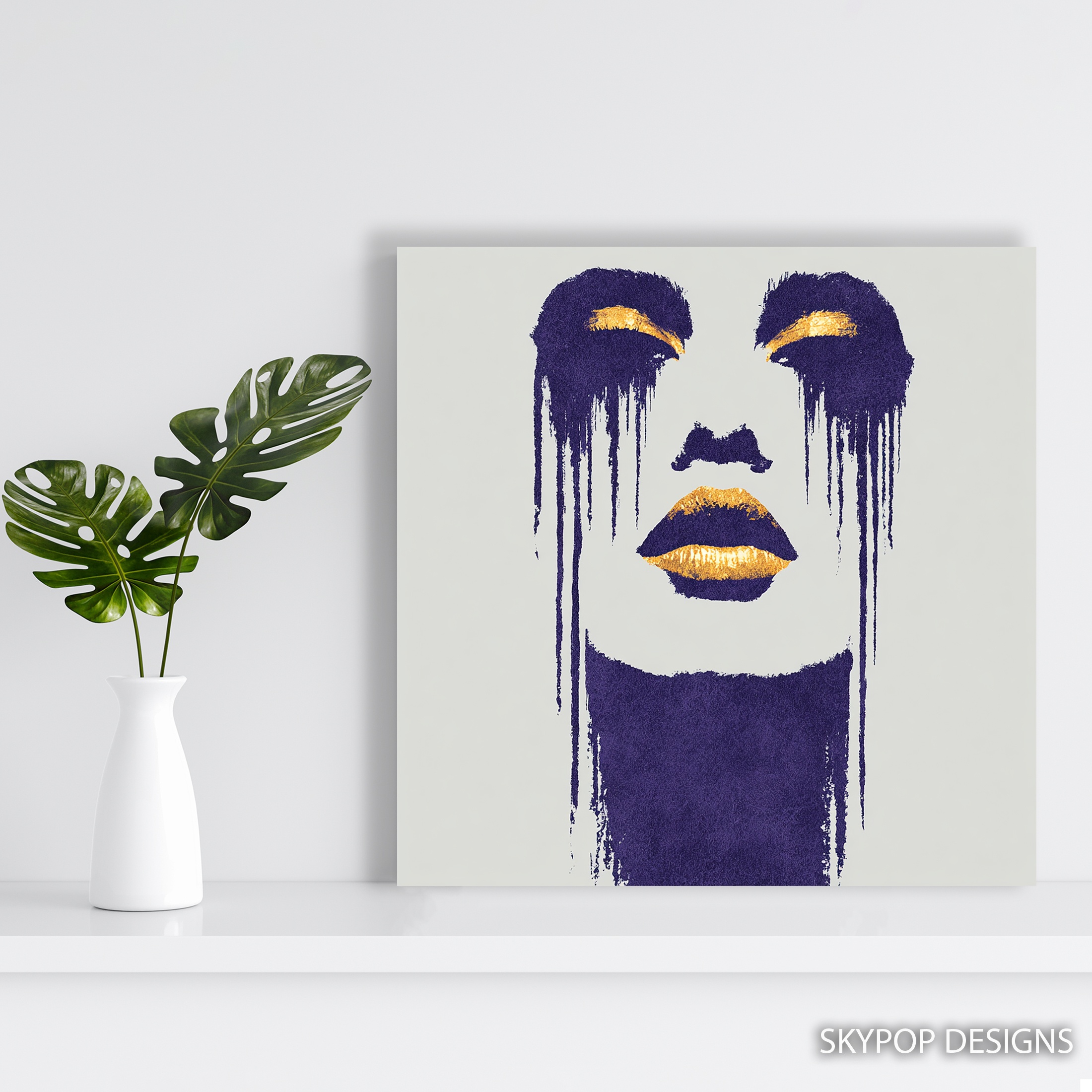 5.jpg Dripping Gold Lips Art
