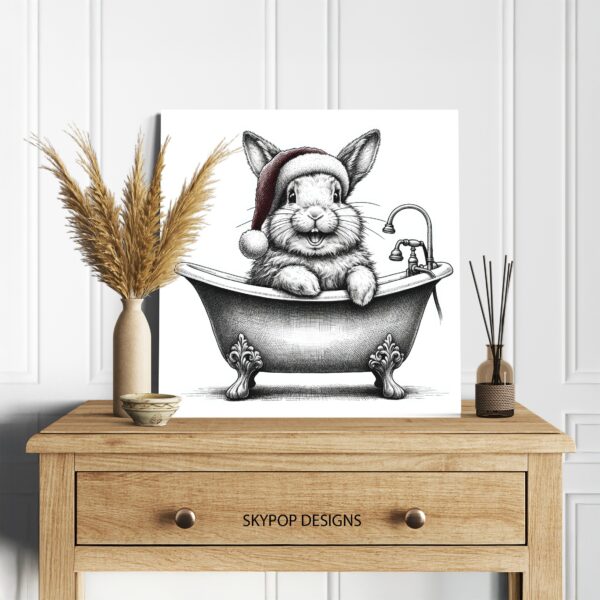 Bunny Bath Time Art